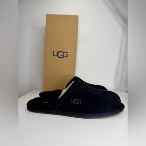 UGG Pearle UGGplush Scuff Slipper Women Leather Cozy Slide Black 7 8 9 New